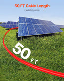 VEVOR 15,24 m saules paneļu pagarinājuma kabeļu komplekts, 6 mm² PV kabeļi ar ūdensizturīgiem savienotājiem, melns un sarkans, paredzēti mājas, kuģu un kemperu saules paneļiem (2 gab.)