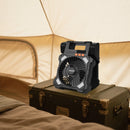 VEVOR uzlādējams saules ventilators 20 000 mAh ar LED laternu, 20 cm pārnēsājams bezvadu ventilators ar 7 W salokāmu saules paneli, 5 ātrumi, taimeris, kluss, USB barošana kempingam, teltij un darbam