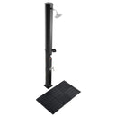 VEVOR 35 l ar sauli apsildāma āra duša ar 195 cm dušas galvas augstumu, brīvi stāvoša, ar grīdas komplektu un kāju krānu, karstā un aukstā ūdens regulēšana, piemērota dārzam, pie baseina un pludmalē, melna