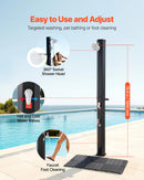 VEVOR 35 l ar sauli apsildāma āra duša ar 195 cm dušas galvas augstumu, brīvi stāvoša, ar grīdas komplektu un kāju krānu, karstā un aukstā ūdens regulēšana, piemērota dārzam, pie baseina un pludmalē, melna