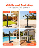 VEVOR 35 l ar sauli apsildāma āra duša ar 195 cm dušas galvas augstumu, brīvi stāvoša, ar grīdas komplektu un kāju krānu, karstā un aukstā ūdens regulēšana, piemērota dārzam, pie baseina un pludmalē, melna