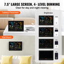 VEVOR 7-in-1 Wi-Fi ilmajaam sise- ja välitingimustes kasutamiseks, 19,1 cm värviline ekraan, traadita välise päikeseanduri ja hoiatusteadetega, temperatuuri, niiskuse, tuule kiiruse/suuna ja sademete mõõtmiseks.