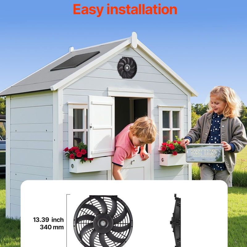 VEVOR 30 cm sienas stiprināmais bēniņu ventilators, 2210 m³/h, ar regulējamu termostatu