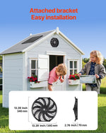 VEVOR 30 cm sienas stiprināmais bēniņu ventilators, 2210 m³/h, ar regulējamu termostatu