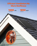 VEVOR 35,6 cm bēniņu ventilators ar termostatu, 2209 m³/h, sienas stiprinājums