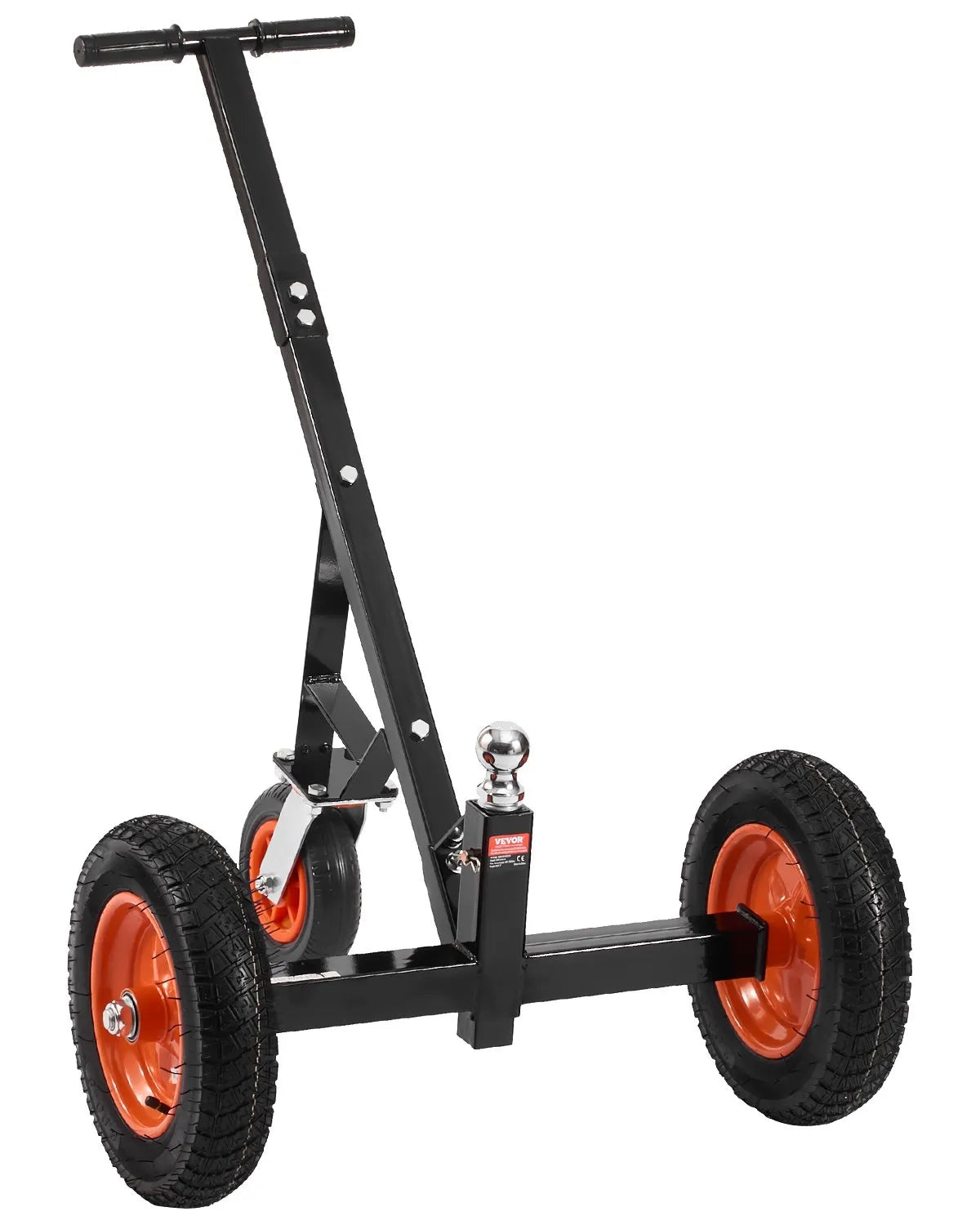 Trailer trolley, 453 kg load capacity, height adjustable 42.4-55.8 cm, 50 mm ball end coupling, 35.5 cm tyres