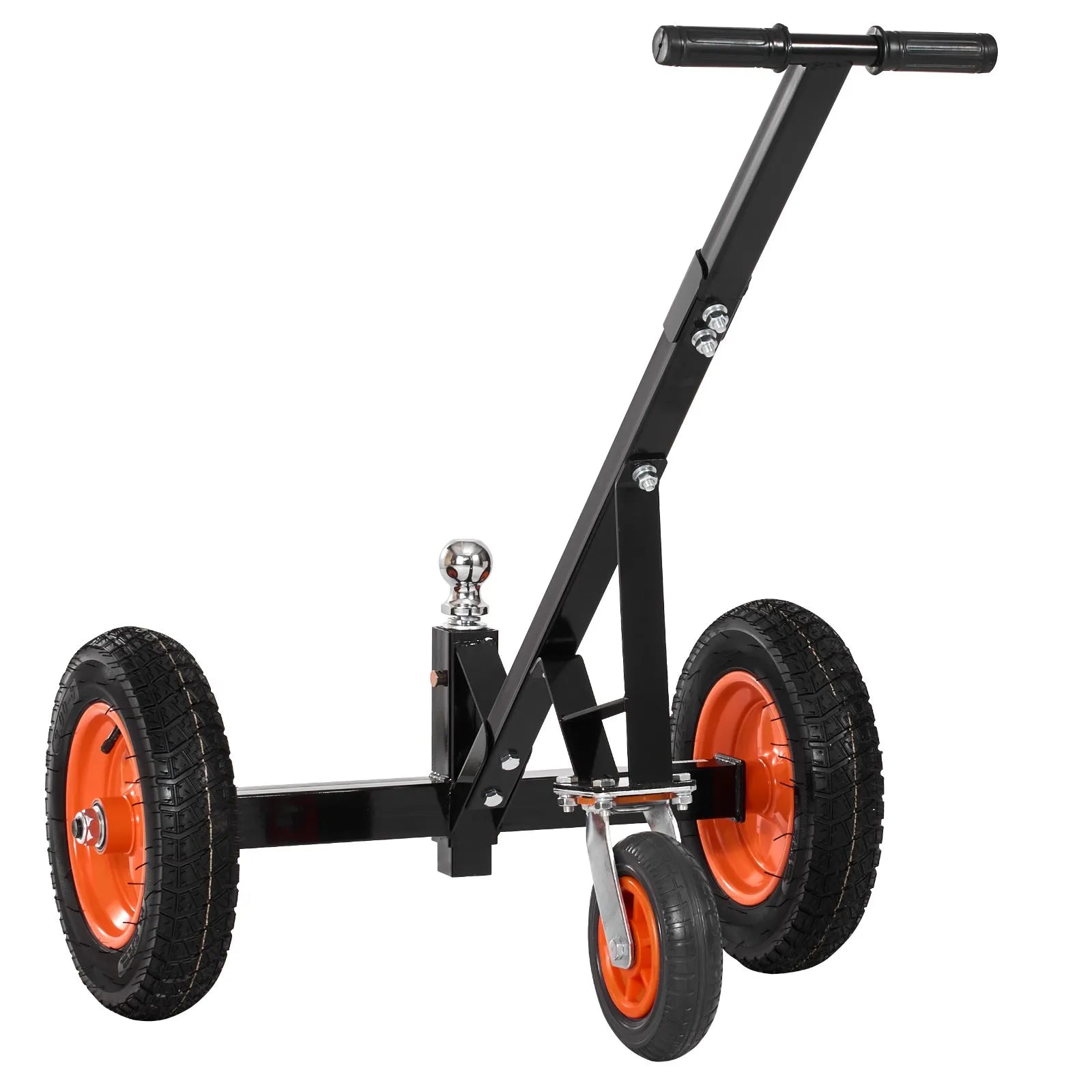 Piekabes pārvietošanas ratiņi, kravnesība 453 kg, regulējams augstums 42,4–55,8 cm, 50 mm sakabes lodveida gals, 35,5 cm riepas