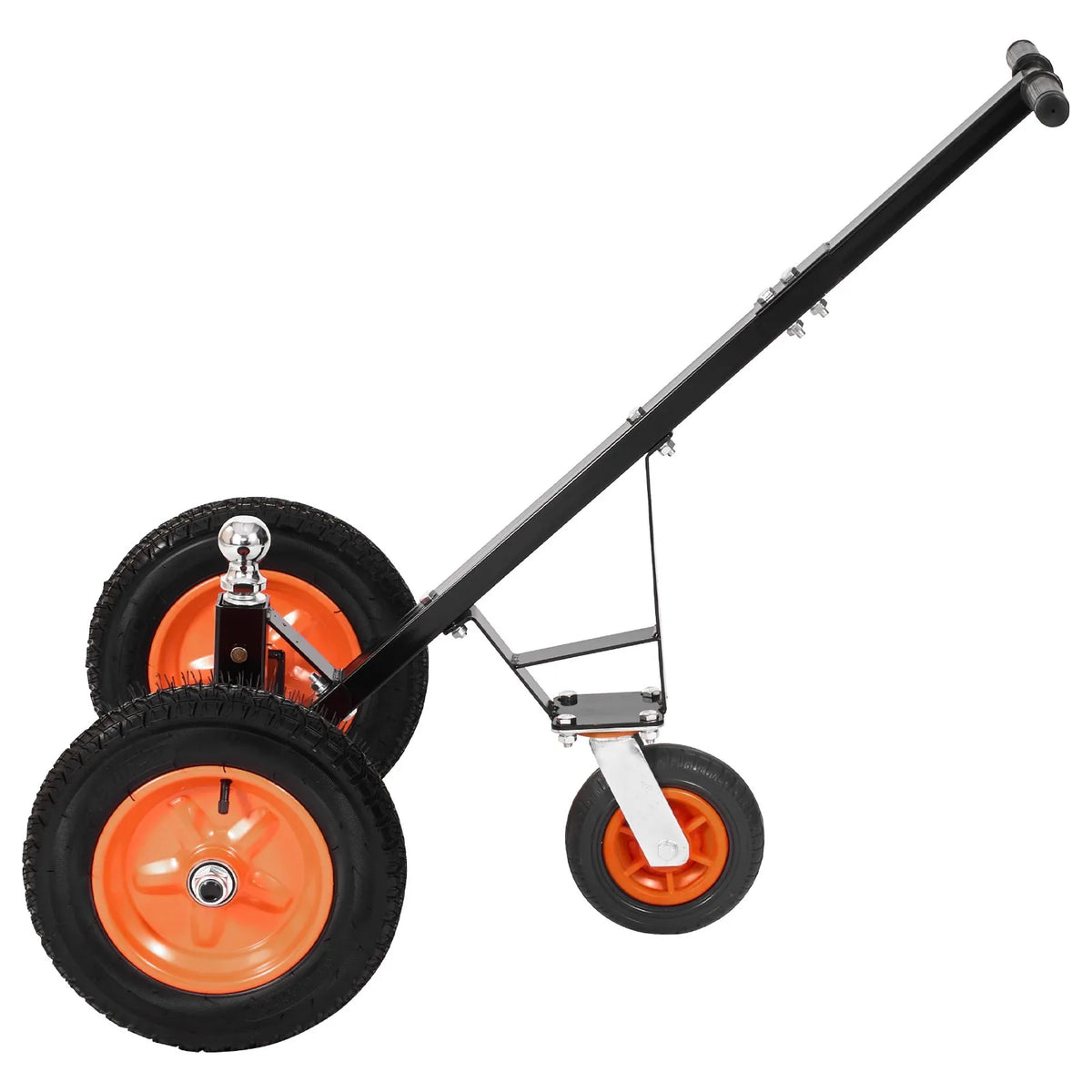 Piekabes pārvietošanas ratiņi, kravnesība 453 kg, regulējams augstums 42,4–55,8 cm, 50 mm sakabes lodveida gals, 35,5 cm riepas