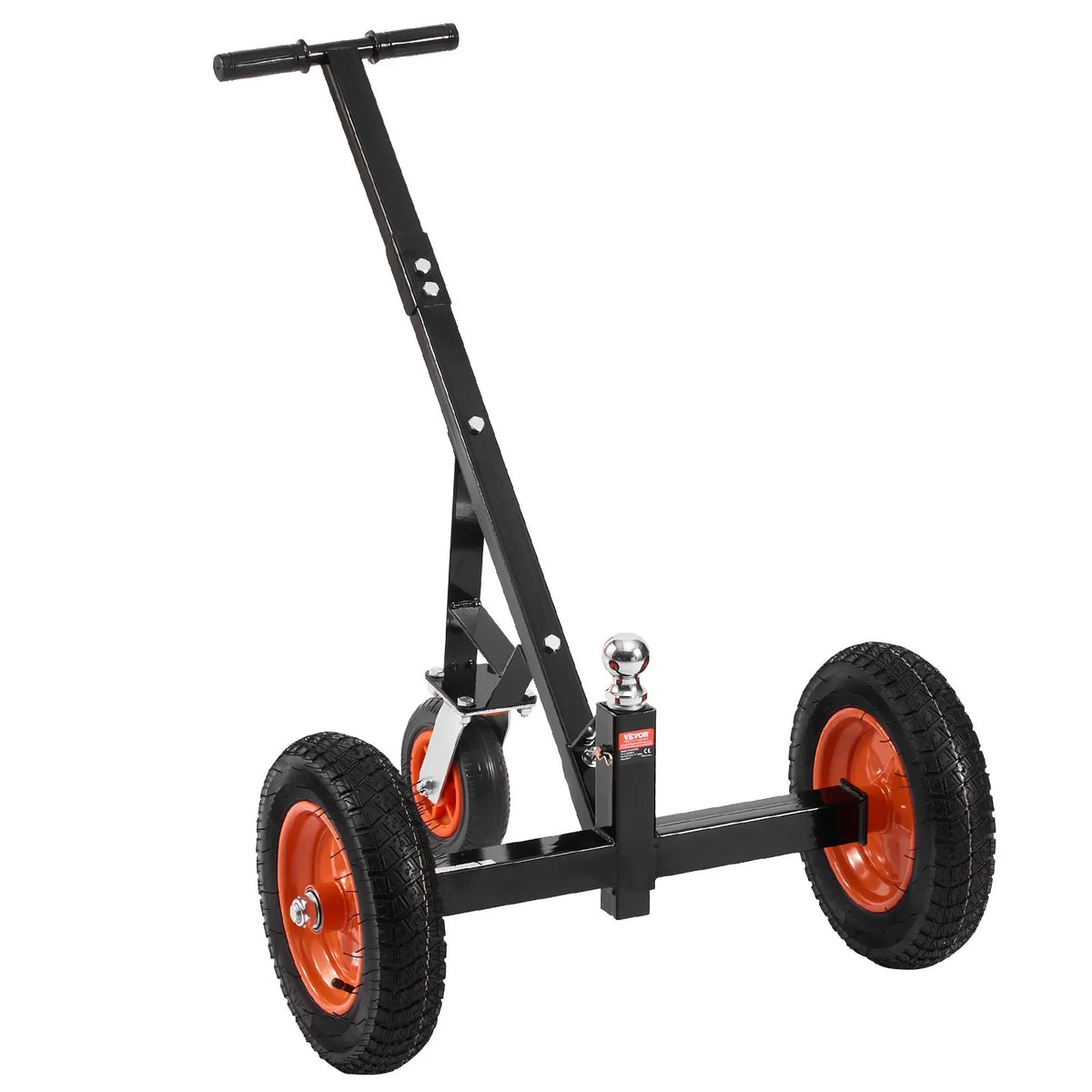Piekabes pārvietošanas ratiņi, kravnesība 453 kg, regulējams augstums 42,4–55,8 cm, 50 mm sakabes lodveida gals, 35,5 cm riepas