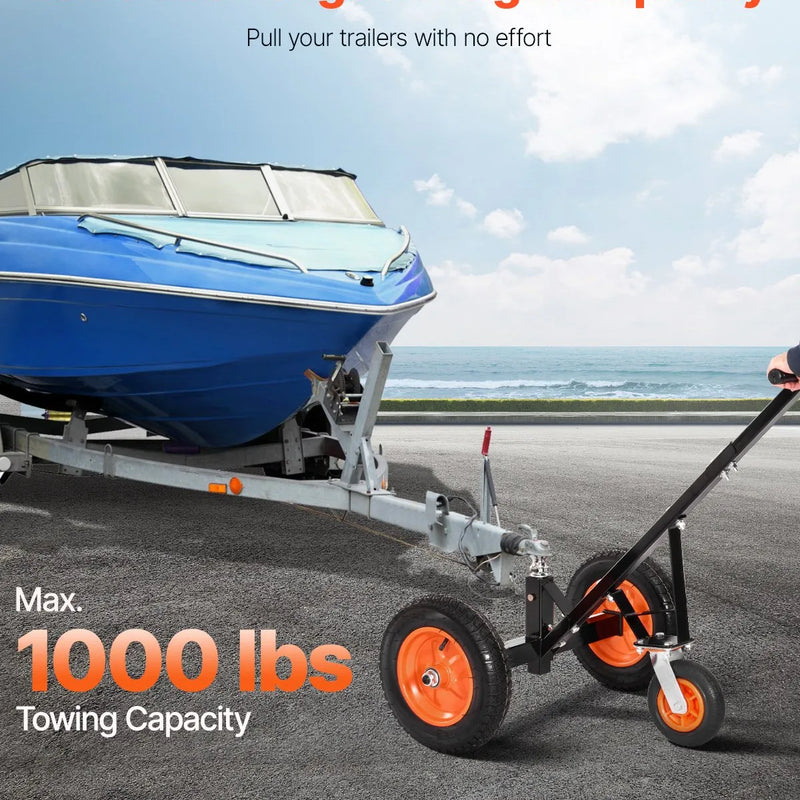 Piekabes pārvietošanas ratiņi, kravnesība 453 kg, regulējams augstums 42,4–55,8 cm, 50 mm sakabes lodveida gals, 35,5 cm riepas