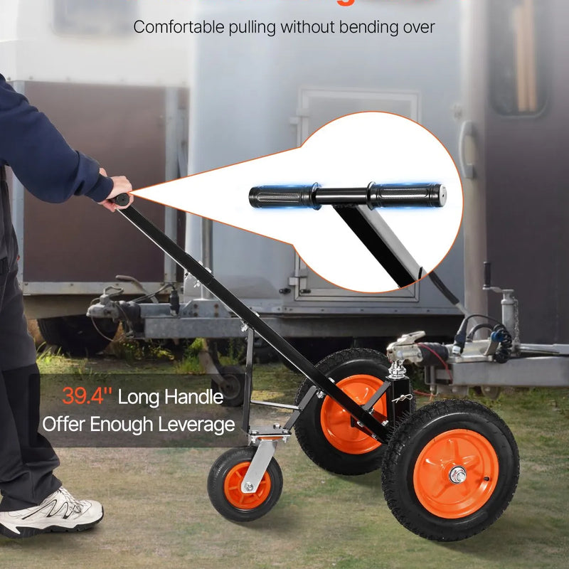 Piekabes pārvietošanas ratiņi, kravnesība 453 kg, regulējams augstums 42,4–55,8 cm, 50 mm sakabes lodveida gals, 35,5 cm riepas