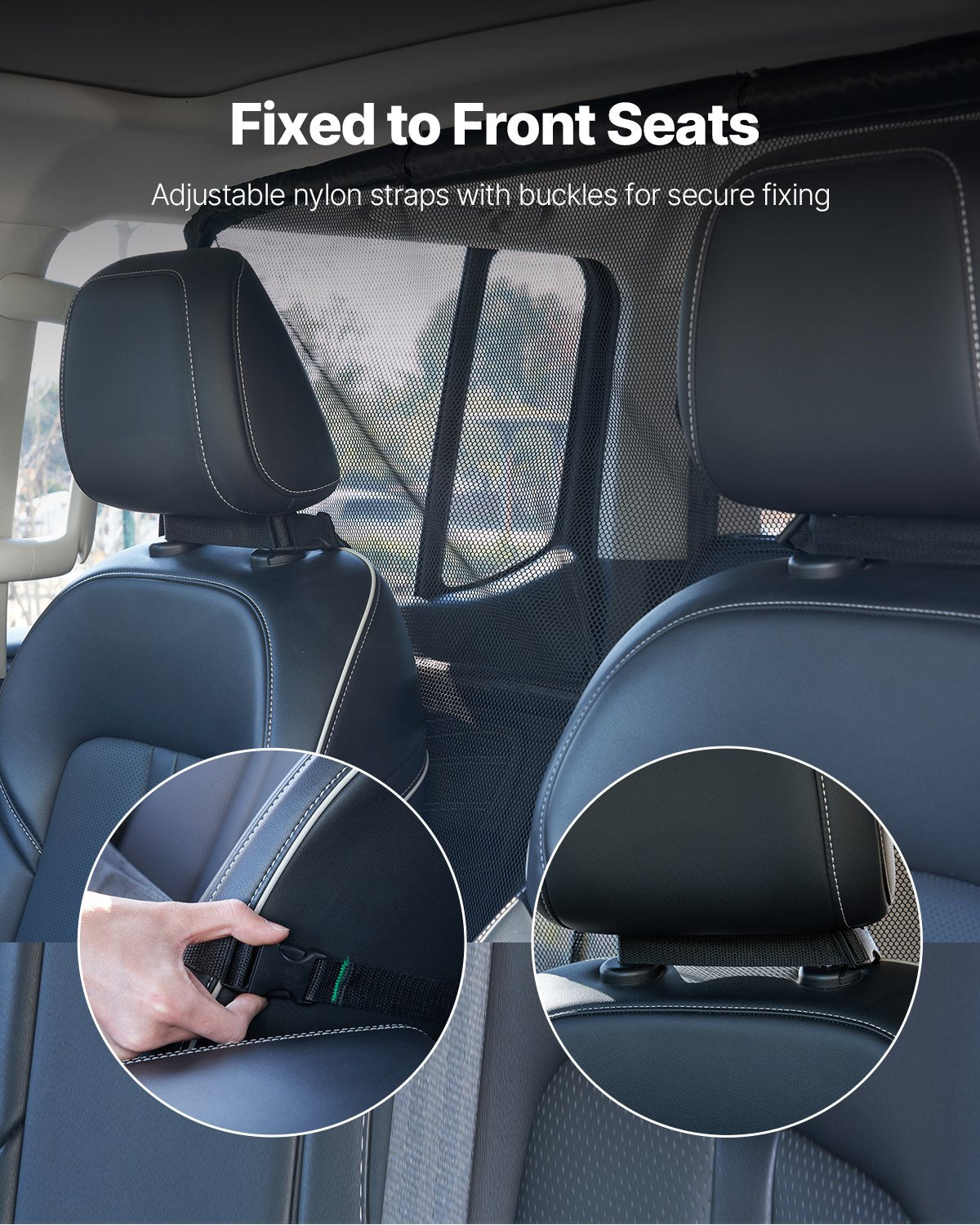VEVOR suņa auto barjera, 1422 mm plaša, priekšējo sēdekļu uzstādīšana, auto dalītājs SUV