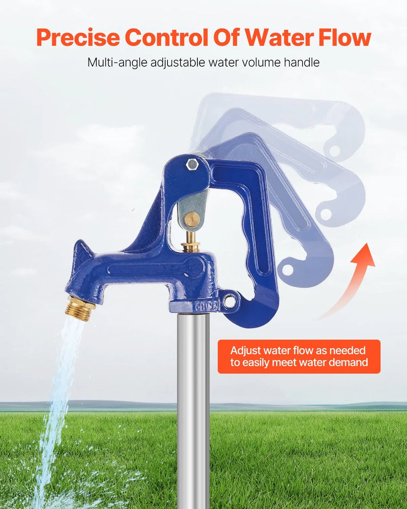 VEVOR salaizturīgs dārza ūdens krāns, 160 cm garums, 91 cm ierakuma dziļums, čuguna korpuss