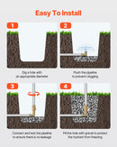 VEVOR salaizturīgs dārza ūdens krāns, 160 cm garums, 91 cm ierakuma dziļums, čuguna korpuss