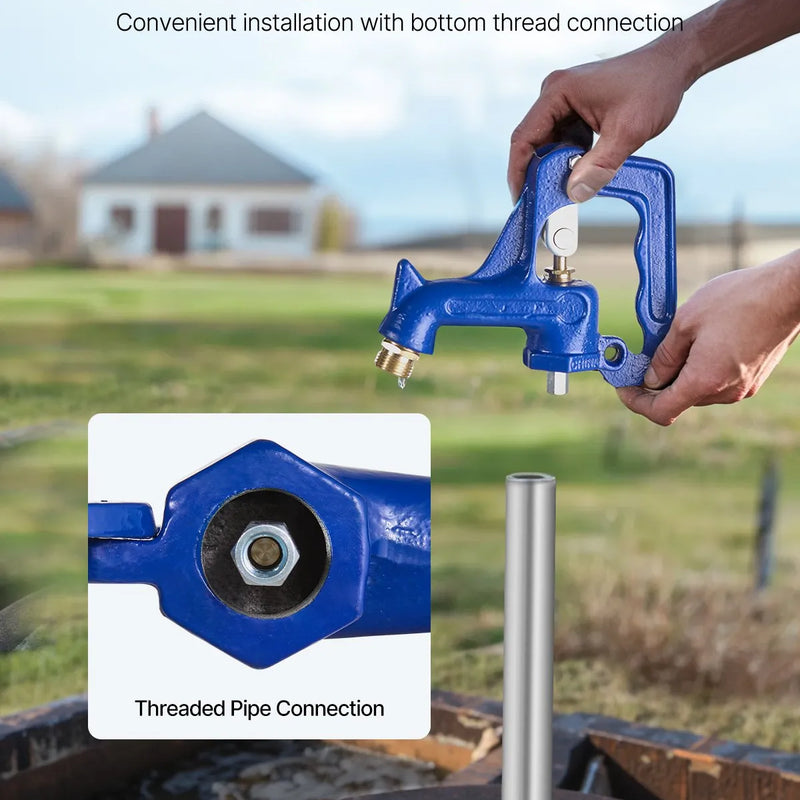 Āra krāna sala izturīgs aizvietošanas vārsts (zils) – pret aizsalšanu paredzēts hidranta galvas mehānisms