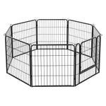 VEVOR saliekams metāla voljērs ar durvīm, 61 cm, 8 paneļi, melns