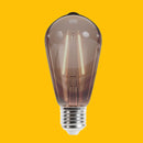 E27 4W(400Lm) LED Filament spuldze, ST64, IP20, dūmu krāsā, silti balta gaisma 2000K