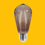 E27 4W(400Lm) LED Filament bulb, ST64, IP20, цвет дыма, теплый белый свет 2000K