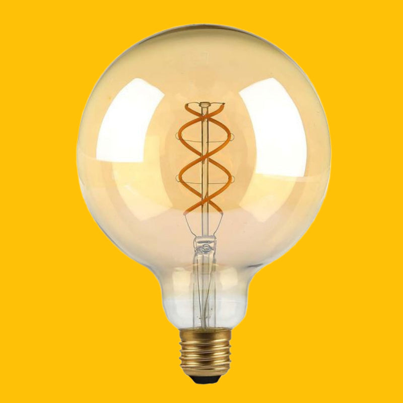 E27 4.8W(300Lm) LED lambipirn AMBER, G125, V-TAC, soe valge valgus 1800K