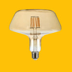 E27 8W(620Lm) LED Filament Amber Glass bulb, T180, IP20, V-TAC, теплый белый 1800K