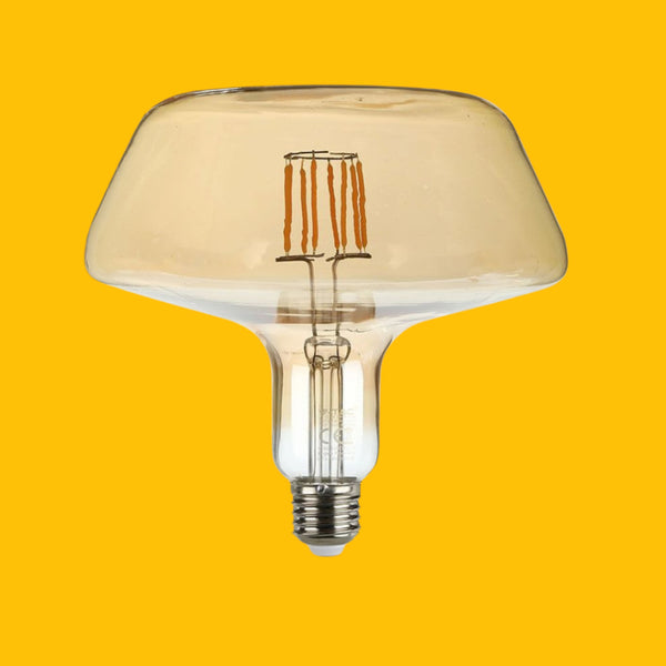 E27 8W(620Lm) LED Filament Amber Glass bulb, T180, IP20, V-TAC, теплый белый 1800K