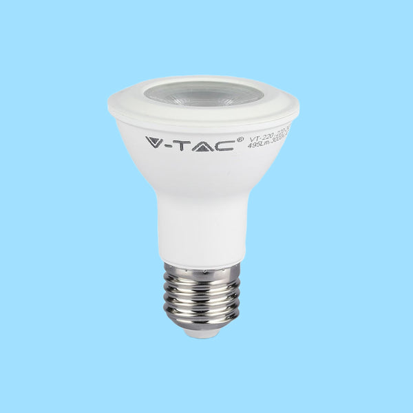 E27 7W(495Lm) LED Bulb, PAR20, V-TAC SAMSUNG PRO, warranty 5 years, cold white light 6400K