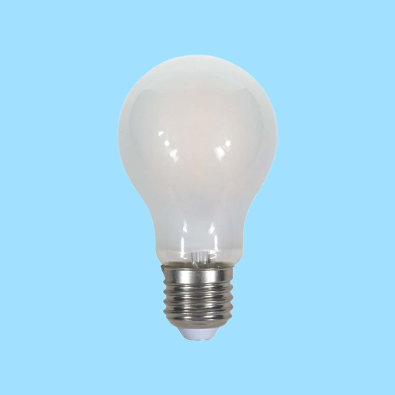 E27 5W(660Lm) LED Spuldze Filament matēta, A60, V-TAC, auksti balta gaisma 6400K