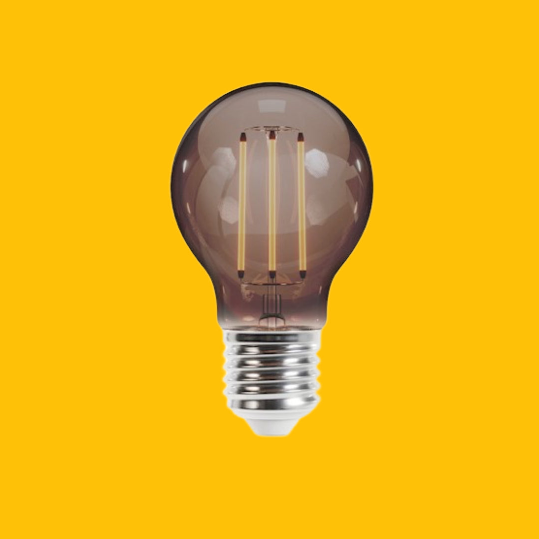 E27 4W(400Lm) LED Filament spuldze, A60, IP20, dūmu krāsā, silti balta gaisma 2000K