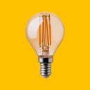 E14 4W(350Lm) LED-lampa Filament AMBER, P45, V-TAC, IP20, varmvitt ljus 2200K