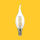 E14 4W(400Lm) LED Filament Bulb, IP20, стекло, рифленое, форма свечи, V-TAC, нейтральный белый свет 4000K