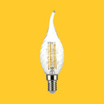E14 4W(400Lm) LED Filament Bulb, IP20, стекло, рифленое, форма свечи, V-TAC, нейтральный белый свет 4000K