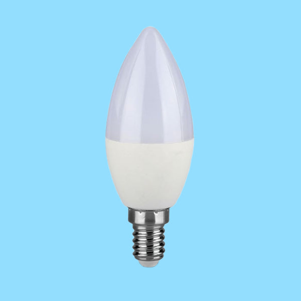 E14 5.5W(470Lm) LED Spuldze, Candle, IP20, V-TAC, auksti balta gaisma 6400K