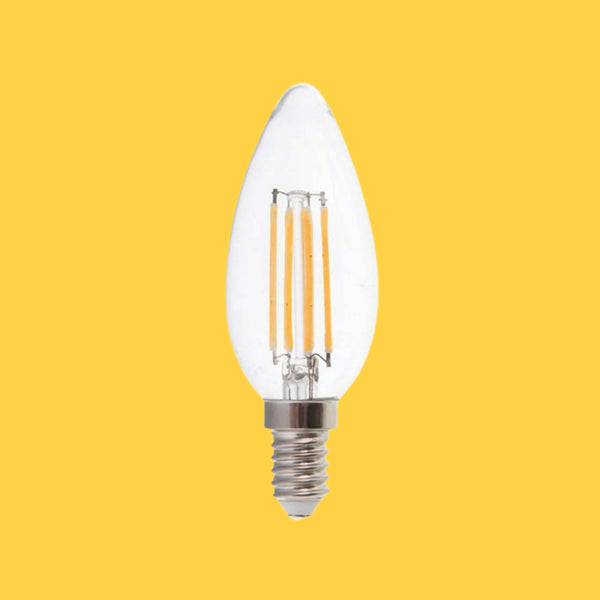 E14 6W(600Lm) LED Bulb Filament, candle shape, V-TAC, warm white light 3000K