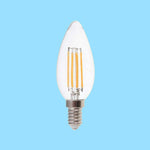 E14 6W(800Lm) LED Bulb Filament, candle shape, V-TAC, IP20, cold white light 6500K
