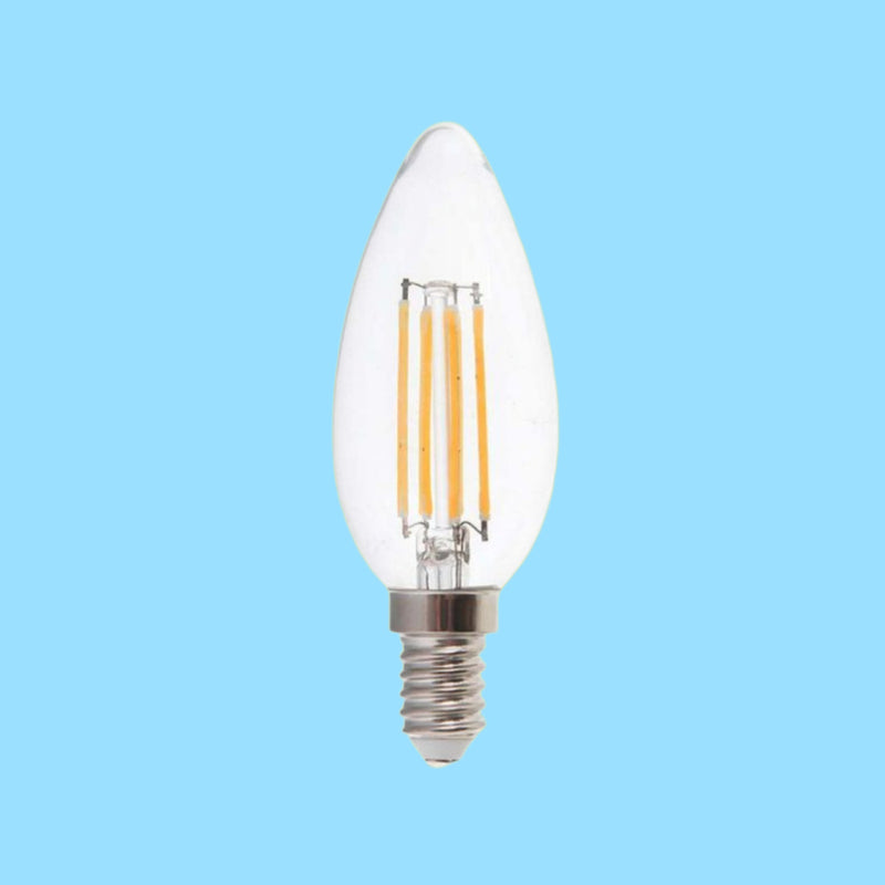 E14 6W(800Lm) LED Filament, форма свечи, V-TAC, IP20, холодный белый 6500K
