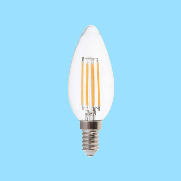 E14 6W(800Lm) LED Spuldze Filament, sveces forma, V-TAC, IP20, auksti balta gaisma 6500K