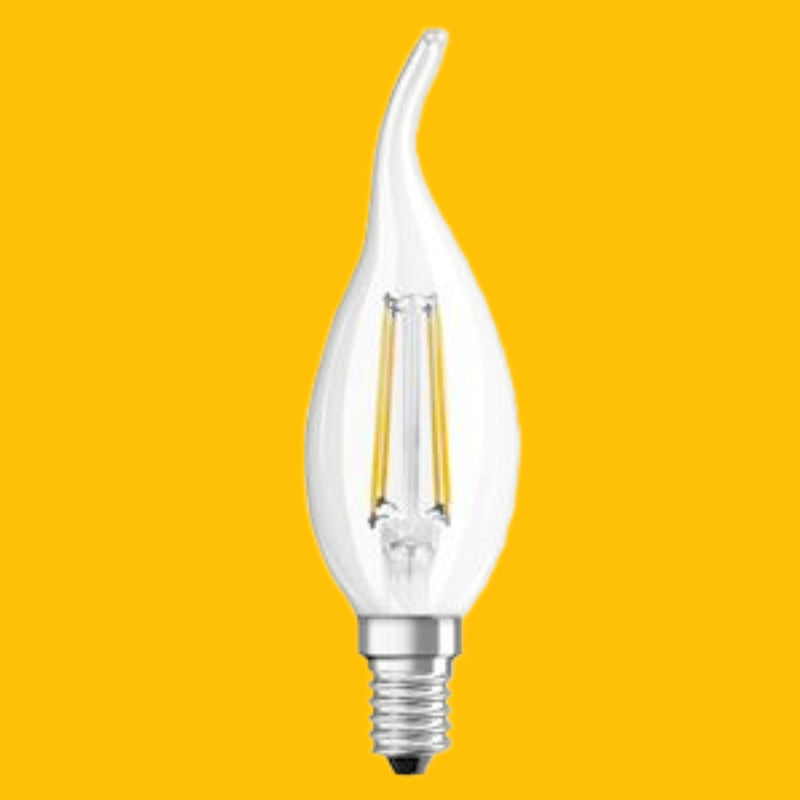 E14 3.4W(470Lm) OSRAM LED Spuldze Filament, IP20, stikls, dimmējama, silti balta gaisma 2700K