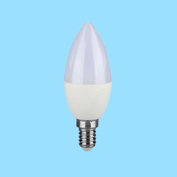 E14 5.5W(470Lm) LED spuldze, sveces forma, V-TAC SAMSUNG, dimmējama, auksti balta gaisma 6400K