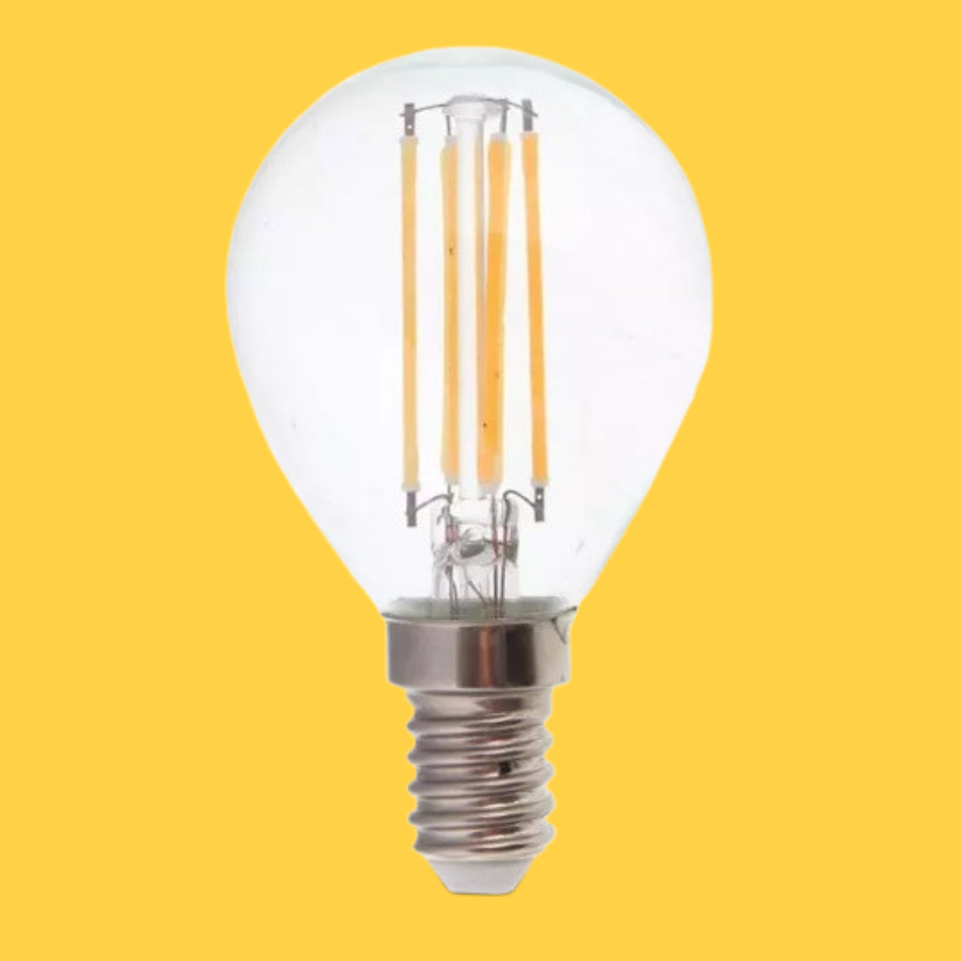 E14 4W(400Lm) LED-lampa Filament, P45, V-TAC, IP20, varmvitt ljus 3000K