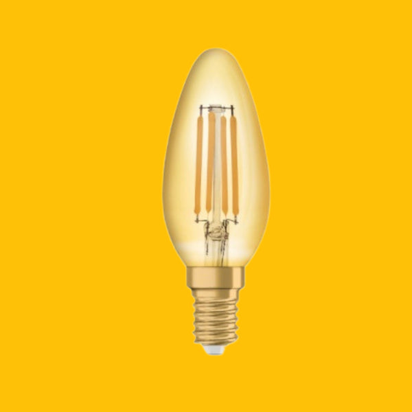 E14 4W(410Lm) OSRAM LED filament VINTAGE 1906, IP20, silti balta gaisma 2400K