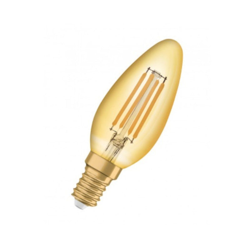 E14 4W(410Lm) OSRAM LED filament VINTAGE 1906, IP20, silti balta gaisma 2400K