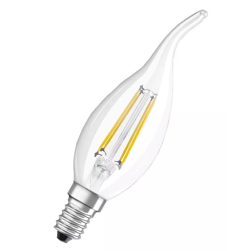 E14 4W(470Lm) OSRAM LED Filament Spuldze, IP20, silti balta gaisma 2700K