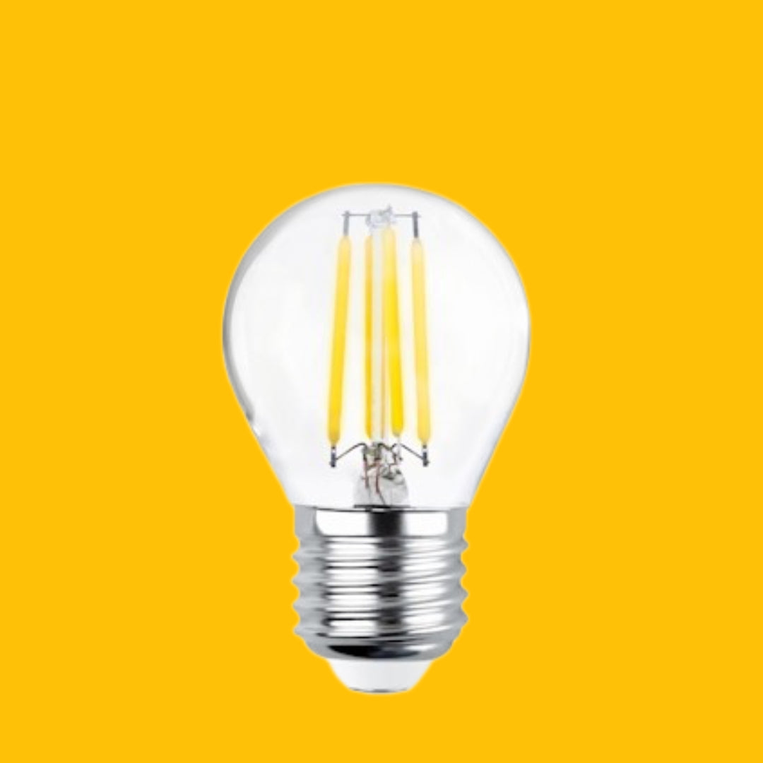 E27 4W(470Lm) LED Filament spuldze, G45, COG clear, silti balta gaisma 2700K