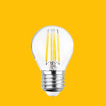 E27 4W (470Lm) LED hõõglamp, G45, COG läbipaistev, soe valge valgus 2700K