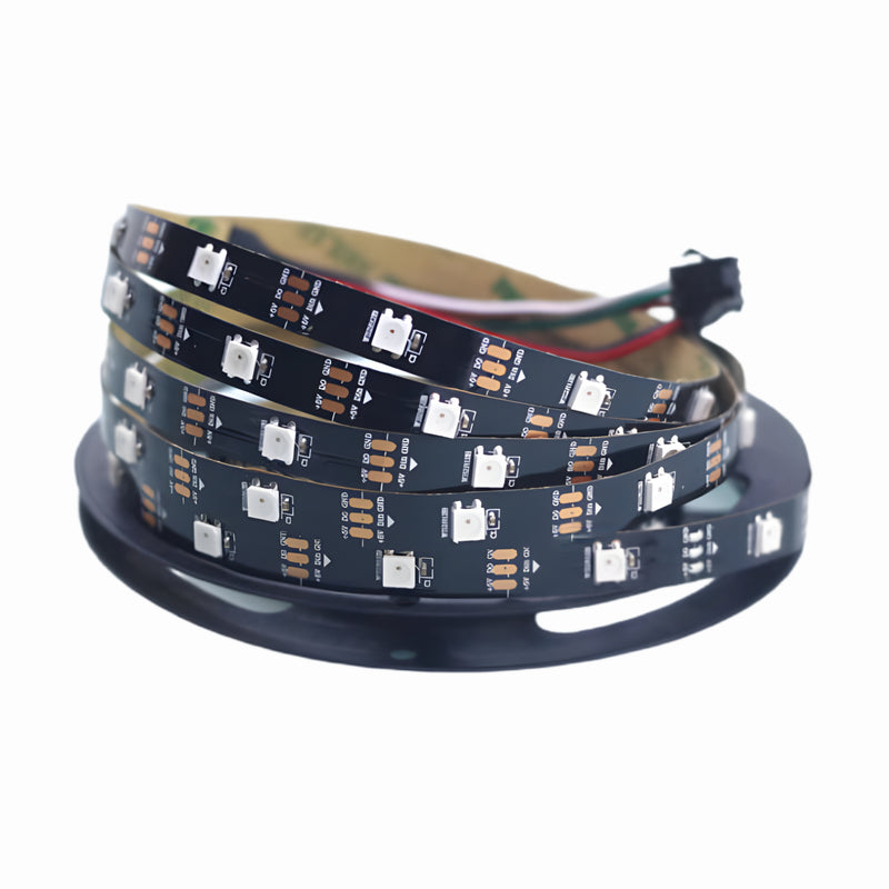 9W/m 5V 30LED svart PCB IP20 WS2812B IC LED-remsa