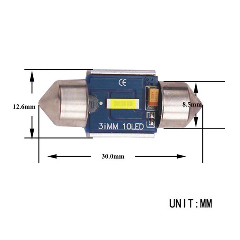 SV8.5 car bulb 5000K, 12 - 24V CANBUS 30mm, 800lm