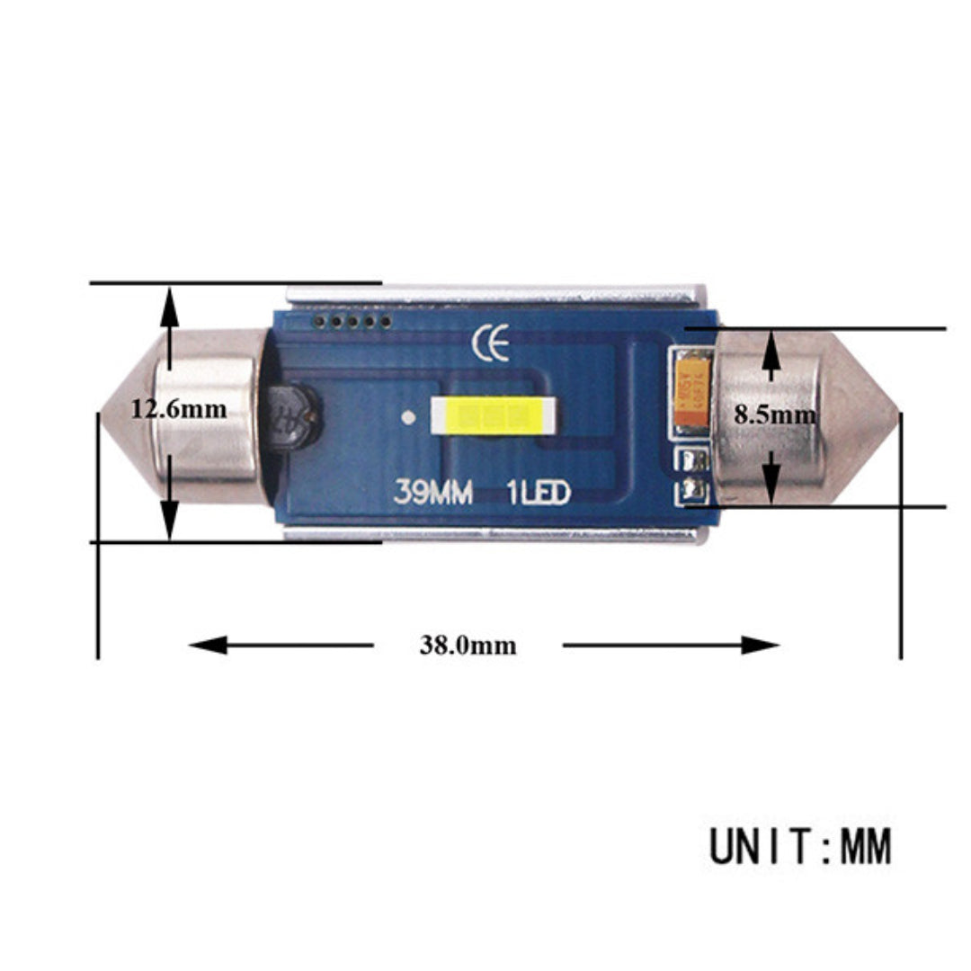 SV8.5 car bulb 5000K, 12 - 24V CANBUS 38mm, 800lm