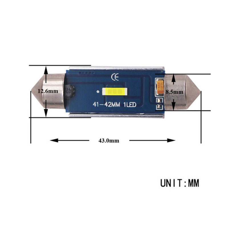 SV8.5 auto spuldze 5000K, 12 - 24V CANBUS 43mm, 800lm