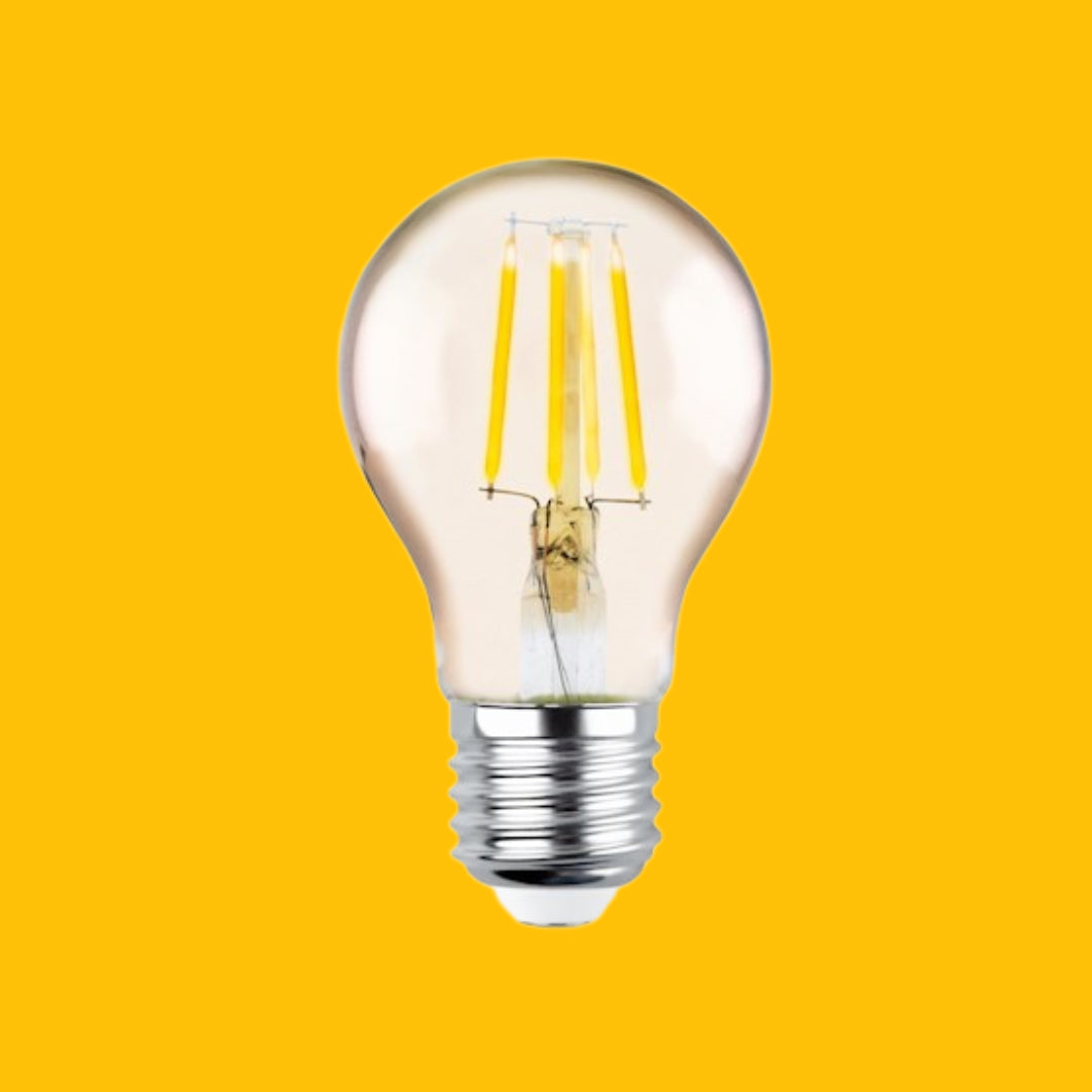 E27 4W(400Lm) LED Filament spuldze, A60, COG Gold, silti balta gaisma 2200K