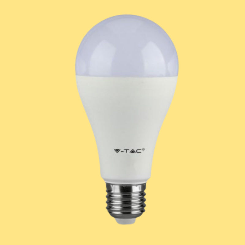 E27 15W(1250Lm) LED-lambi V-TAC SAMSUNG, 5 aastat garantiid, A65, soe valge valgus 3000K